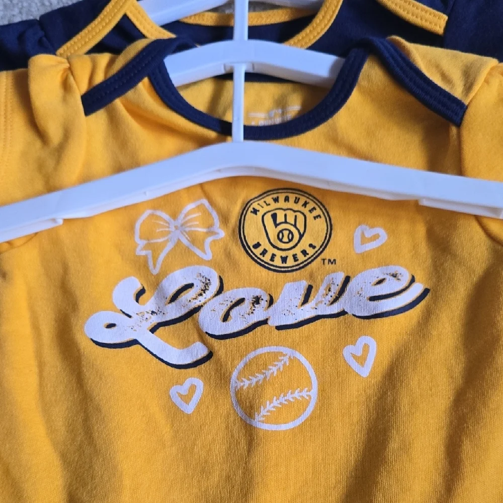 Genuine Merchandise Yellow & Navy 'Love' Baby One-Piece Bodysuit